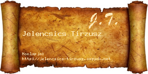 Jelencsics Tirzusz névjegykártya